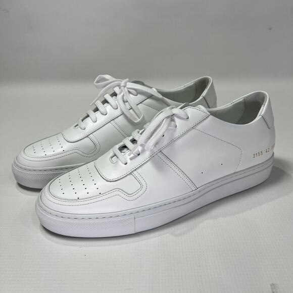 NEW COMMON PROJECTS BBALL Low Top Sneakers White Leather EU 42 US 9 Shoes ITALY - Picture 3 of 12